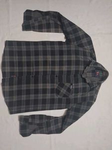 Men's Grey Plaid Casual Shirt