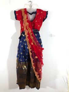 Navy Blue&amp;Red Ethnic Set(Girl’s)