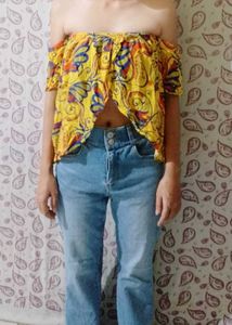 Boho Print Off-Shoulder Top