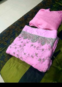 Beautiful hand work baby Pink Suit
