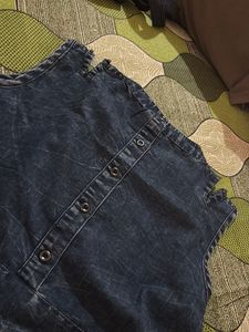 Denim frill top