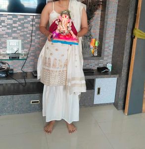 sleevless festive  sharara set
