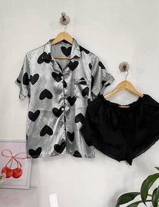 Heart Print Pajama Set