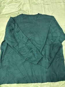 Green Knit Pullover Sweater