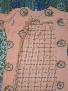 Peach Floral Wheel Pajama Set
