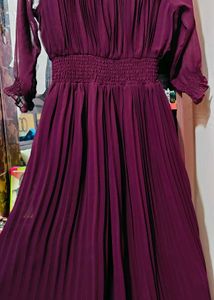 Burgundy Smocked Chiffon Top