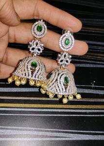 ONE GRAM GOLD White Stones Buttas..