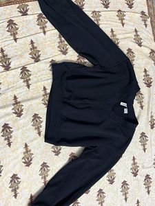 Black V-Neck Sweatshirt
