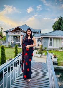 Heart Print Saree