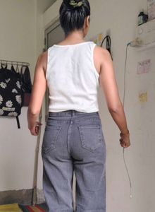 New Grey Straight Jeans...