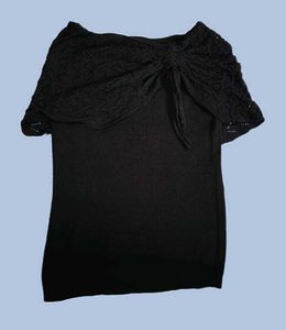 Black Top with Lace Detail