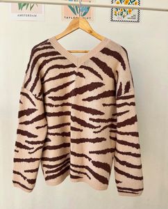 Animal Print Loose Sweater
