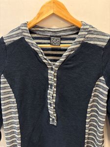 Striped Three Quarter Sleeve Top