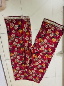 Floral Print Pink  Kurti Palazzo Set