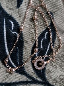 Two Layered Necklace With Bracelet And Earrings