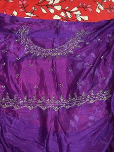 Red and Purple saree