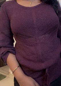 Burgundy Knit Top