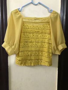 Yellow Lace Top Bust 34