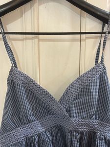 Blue Gingham Crop Top