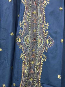 paisley Embroidered Blue Kurta XXL