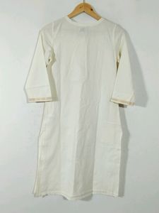 Fabindia Cream Printed Cotton Kurti (Women)