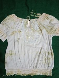 Dye Tie Top Lavender And Olive Green Col