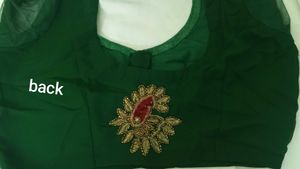 Green Embroidered Saree Fabric