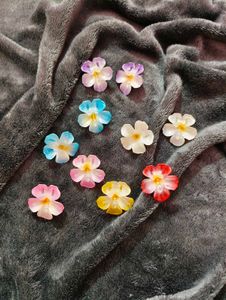 Floral Resin hair clips
