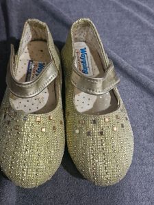 Gold Glitter Mary Ballies Shoe