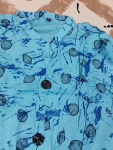 Blue Printed daily wear Kurti/Top