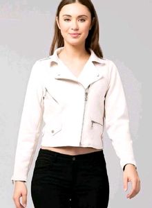 *NEW *Classic zipper suede biker jacket
