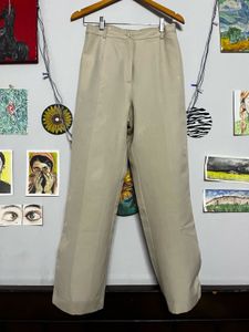 Khaki Wide Leg Trousers