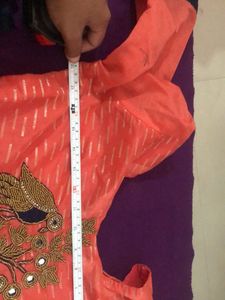 Orange Embroidered Salwar Kameez