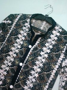 Vintage Floral Button-Down Top Or Kurti