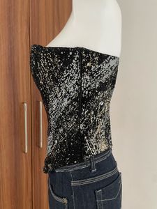 Chic Black &amp; Silver Tube Top