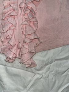 Pink Ruffle Cardigan