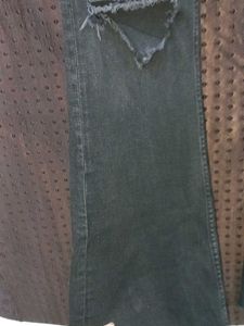 H&amp;M Black Ripped Bootcut Jeans