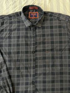 Balck Grey Checks Printed Shirt For Men