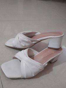 White Heeled Mules