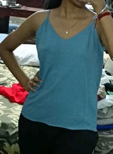 Blue V-neck Cami Tank