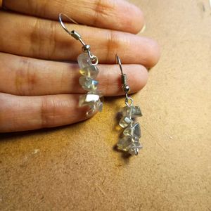 Handmade Crystal Chips Earings