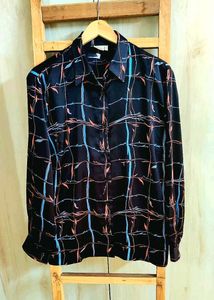 Black Printed Shirt Size-44