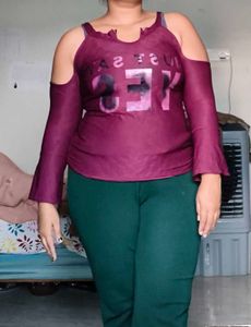 burgundy top