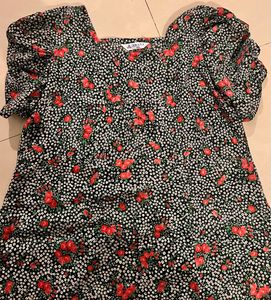 Black Red Floral Dress