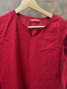 Red Cotton Kurta