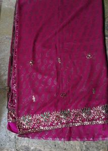 Dark Pink Saree with Blouse