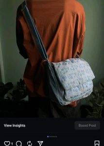 Blue sling bag