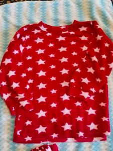 Warm Red Printed Woolen Co-ord Set