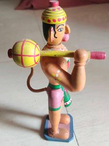 Wooden Hindu God Hanuman Figurine