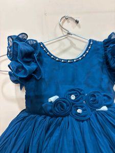 Blue Chiffon Flower Girl Dress